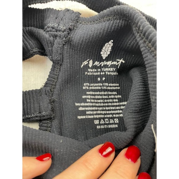 FP Movement Free People Free Throw Jumpsuit OnePiece Ribbed Knit Black Small - Picture 3 of 5